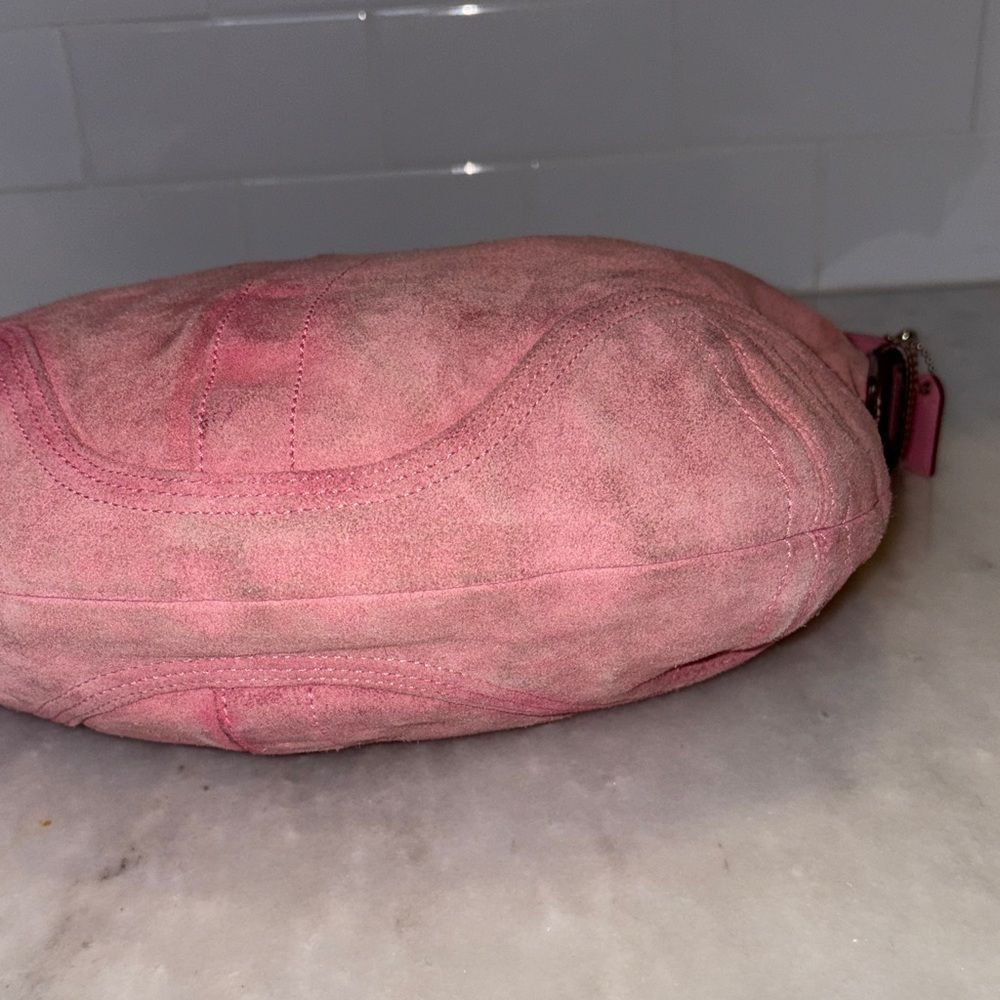 COACH Bag Purse Handbag Soho Y2K Vintage Legacy Suede Leather Pink Hobo Shoulder - Picture 9 of 17